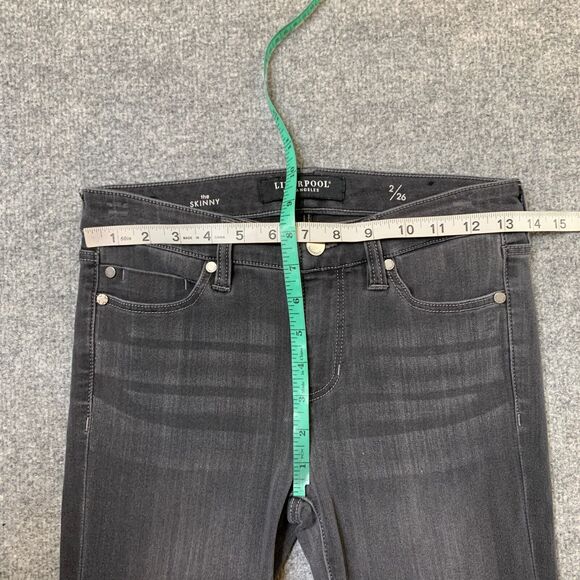 Liverpool Jeans Womens 2/26 Black Fade Abby Skinny Low Rise Stretch Set In Waist - Picture 6 of 13